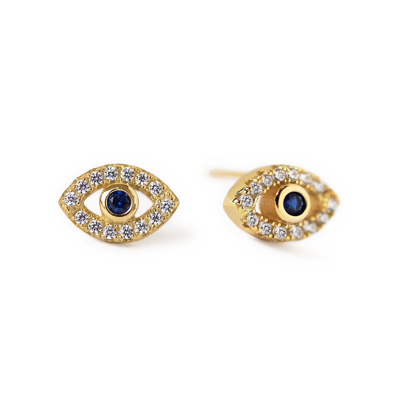 Swarovski Symbolic hoop earrings, Evil eye, Blue, Rose gold-tone plated